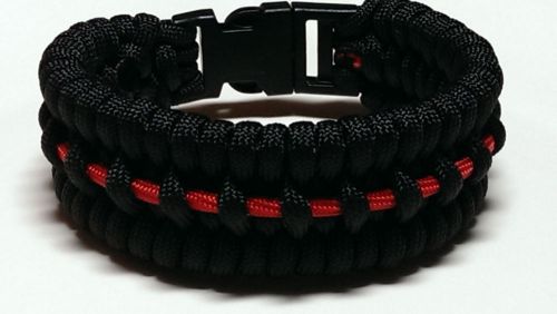 Fireman Thin Red Line Thick Handmade Paracord Bracelet &amp; 5/8 inch Buckle for Men