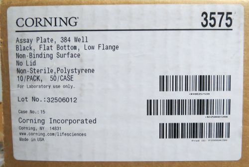 Case/ 50 Corning 384 Well Assay Plates Black FB w/ NBS Low Flange PS # 3575