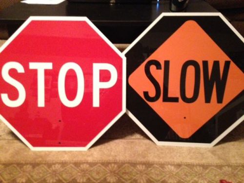FSP153- Accuform Paddle (Flagger) Sign (Stop/Slow)