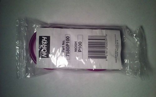 North 7580 P100 Particulate Filter Replacement Cartridge Purple *New* 1 pack