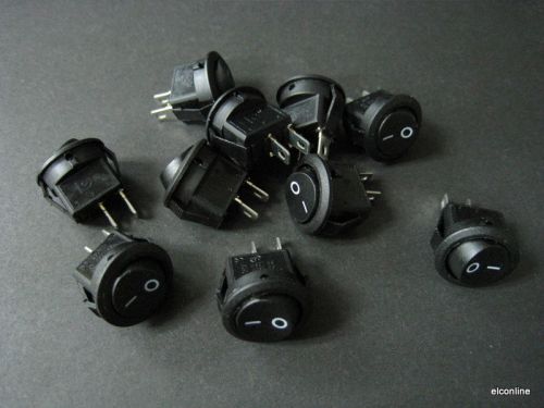 KCD5s MINI Round  Black 2-Pin On/Off Rocker Switch #xx7  x 10 pcs