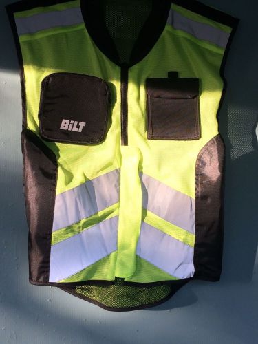 Bilt neon yellow reflective protective vest  unisex size S-L