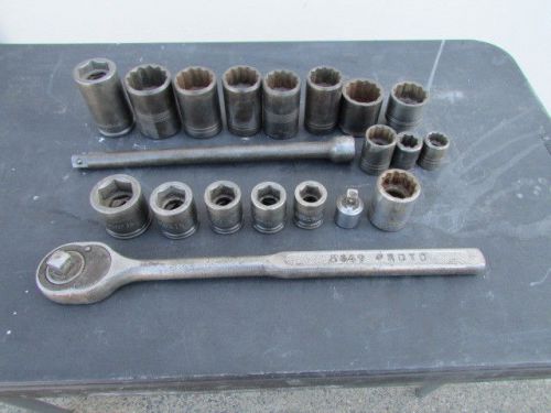 Proto professional large sae 3/4&#034; socket set with extra&#039;s for sale