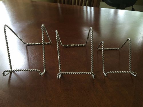Display Stands set of 3 different sized silver twisted
