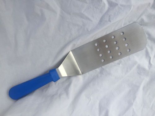 14.5&#034;  Commercial Perforated Turner /Spatula Stainless Steel Blue  &#034;Kosher Mark&#034;