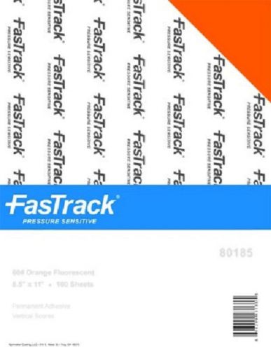 [Lot of 3] FasTrack Pressure Sensitive 8.5&#034; x 11&#034; Orange Fluorescent 100 Sheet