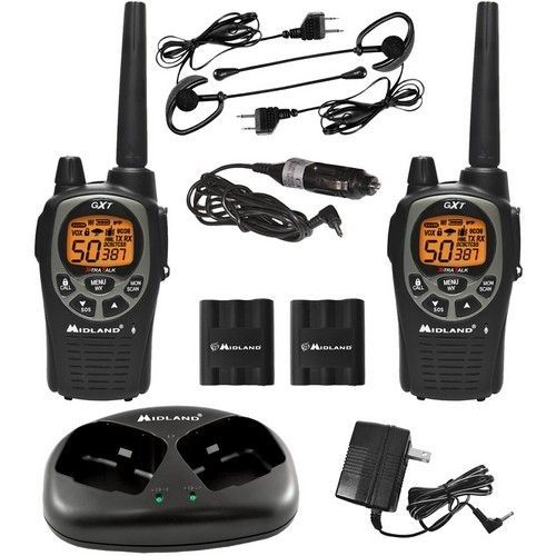 MIDLAND GXT1000VP4 36-Mile GMRS Radio Pair Pack with Batteries &amp; Drop-in Charger