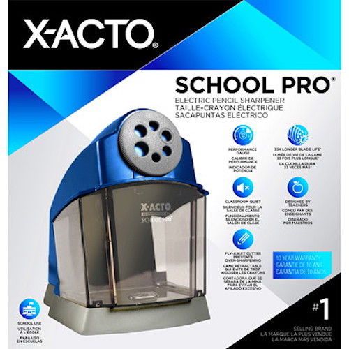 X-Acto School Electric Pencil Sharpener Pro 1670 Bluegrey Heavy Duty Classroom