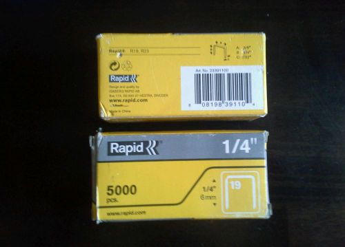 Lot of 2Rapid 23391100 1/4-Inch Fine Wire Staples for R19 Hammer Tacker 5000Pack
