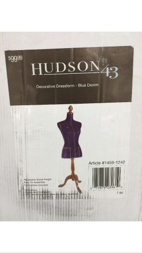 NEW HUDSON 43 DRESS FORM LADY MANNEQUIN BLUE DENIM DECORATIVE ADJUSTABLE HEIGHT