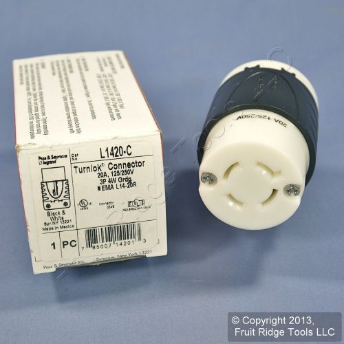 Pass &amp; Seymour White L14-20 Locking Connector Twist 125/250V 20A L1420-C