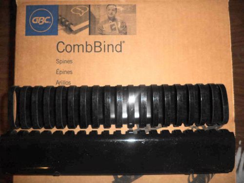 LOT OF 63 GBC COMB BINDER SPINES OFFICE REPORTS PROPOSALS 2&#034; 51mm BLACK