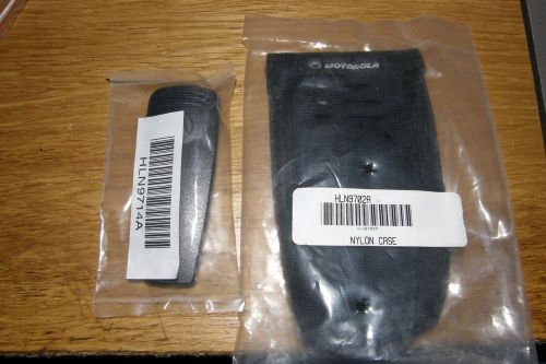 NEW Motorola HLN9714A Belt Clip and Motorola HLN9702A Nylon Case Pouch FREE S&amp;H