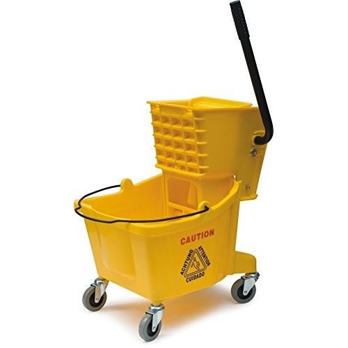 3690804 mop bucket with side press wringer, 26 quart / 6.5 gallon, y... for sale