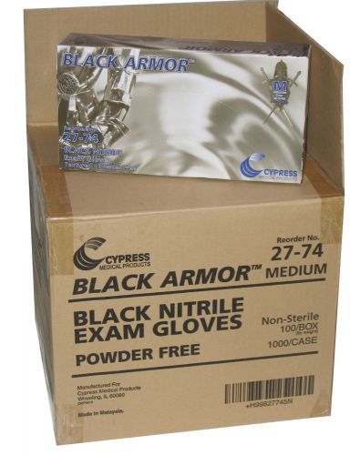 Black armor nitrile disposable glove case of 1000 medium powder free for sale