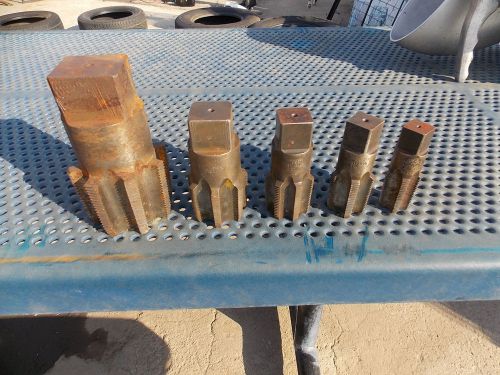 Morse npt pipe taps set 3, 2, 1 1/2, 1 1/4, 1 good used condition.  threader die for sale