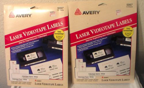 New Avery 5997 Laser White Video Tape Labels Same Size 5199 Organize 20 Sheets
