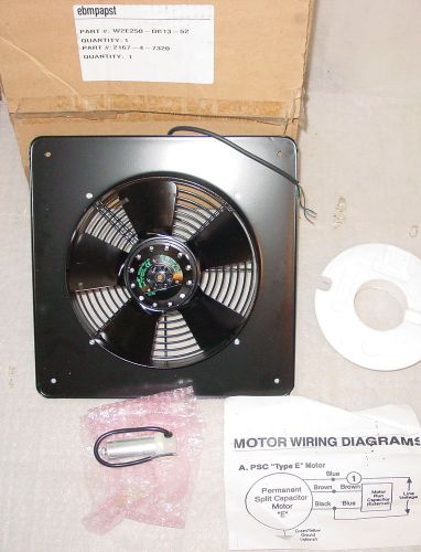 NEW EBM PAPST W2E250-DB13-52 AXIAL FAN SQUARE PLATE  GRIL W/ CAPACITOR 115V 220