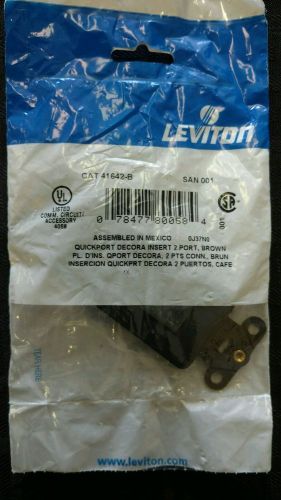 Leviton 41642-b Quickport Decora Wall Plate Insert, 2-port, Brown