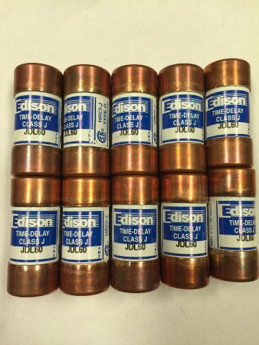Lot of 10 new edison jdl 60 amp fuse time delay class j for sale