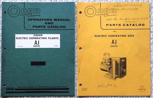 2 Onan Electric Generator Operator Manual and Parts Catalogs- AJ series