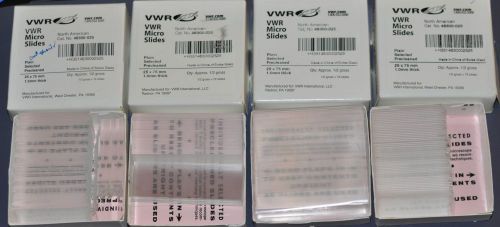 Lot of vwr micro slides - 4 boxes 25 x 75 mm 1.0mm thick plain 48300-25 for sale