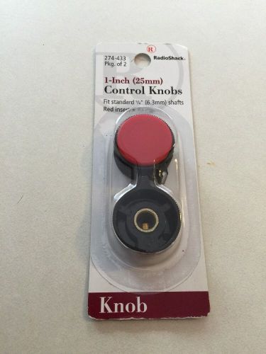 1&#034; Inch Red Insert Control Knobs - 2/PK  RadioShack #274-433