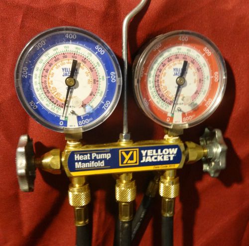 Yellow jacket - heat pump manifold gauges w/hoses for sale
