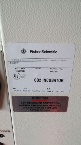 FISHER SCIENTIFIC, MODEL 10H, CO2 INCUBATOR, USED