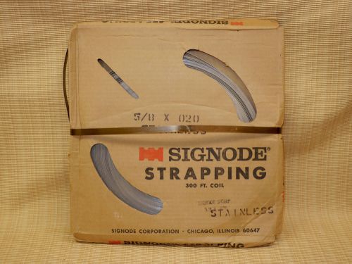 New usa signode stainless steel strapping banding 5/8 x .020&#034; 300ft pallet duct for sale