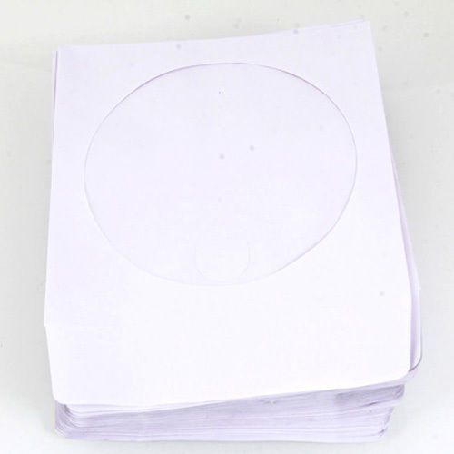 100 Premium White CD DVD Paper Sleeve Window Flap Game