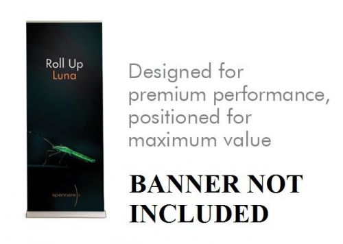 34&#034; ROLL UP LUNA BANNER STAND BY SPENNARE RETRACTABLE ADJUSTABLE GRAPHIC SIGN