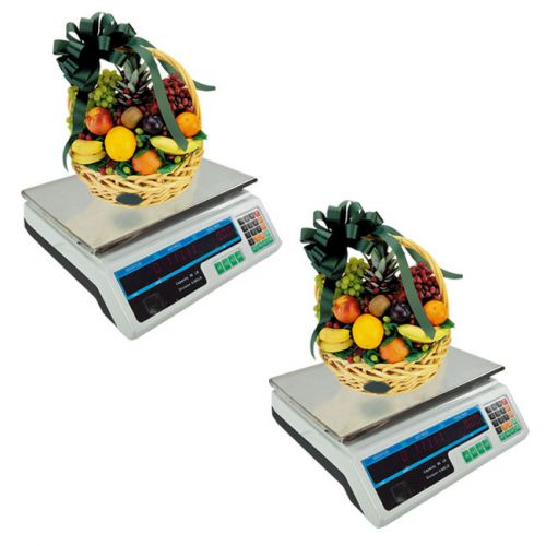2 Market Food Computing White Weight Scale Digital Price Produce Meat Deli 60LB