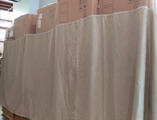 Covoc Cubicle Curtain 204&#034; x 62&#034; with 20&#034; Mesh Top Union, Khaki NEW
