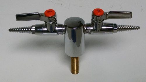 Faucet company lab turret ball valve with serrated hose nozzles for air gas vac for sale