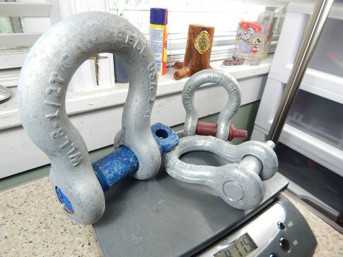 3-mixed lot campbell  clevis screw pin anchor shackle wll usa-1/2-3/4-&amp; 1/4ton for sale