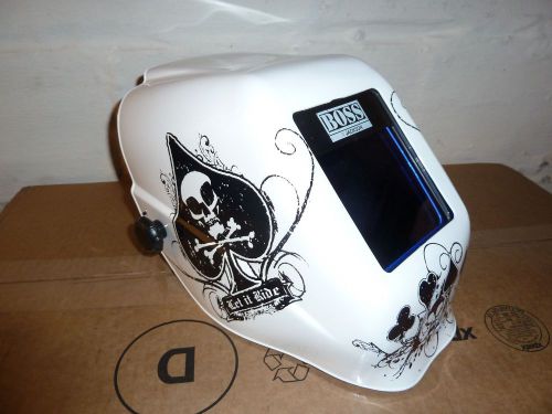 Jackson wf50 boss halox &#034;ace of spades&#034; auto dark darkening welding helmet eqc for sale
