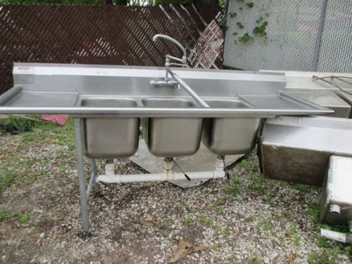 Eagle 3 Compartment Sink with L&amp;R Drain Boards with Sprayer