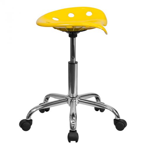 Vibrant Orange-Yellow Tractor Seat and Chrome Stool [LF-214A-YELLOW-GG]