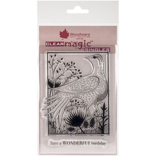 &#034;Woodware Clear Stamps 3.5&#034;&#034;X5.5&#034;&#034;-Woodland Bird&#034;