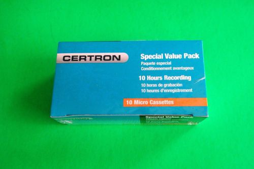 New Certron Sealed Value Pack 10 Micro Cassettes 10 Hours Recording