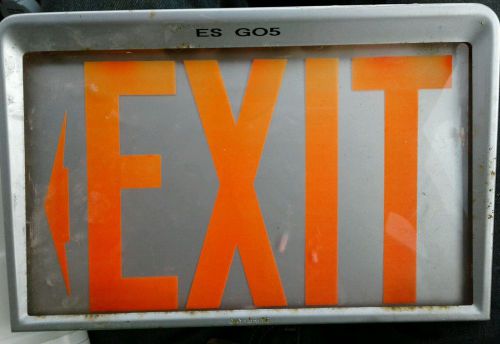 Vintage lighted glass exit sign made by daybrite