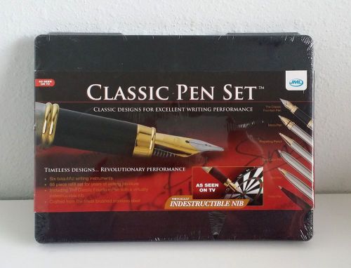 2008 NIB JML Classic Pen Set As Seen On TV 6 Pens 66 Piece Refill  Storage Case