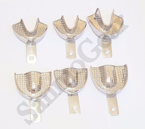 Dental Impression Tray Set of 06 Perforated Dental Instrument USA Free Shipping