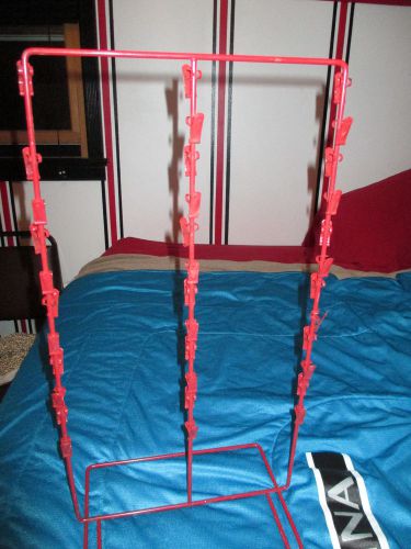 Triple Clip Counter Rack Display in Red with 35 Clips