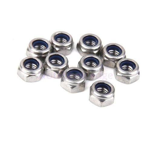 10pcs m6 stainless steel nylon collar insert self-lock nut for bolts screws for sale