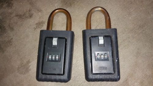 Pair (TWO) sleeved lockboxes realtor key lock box real estate 3 digit Alpha