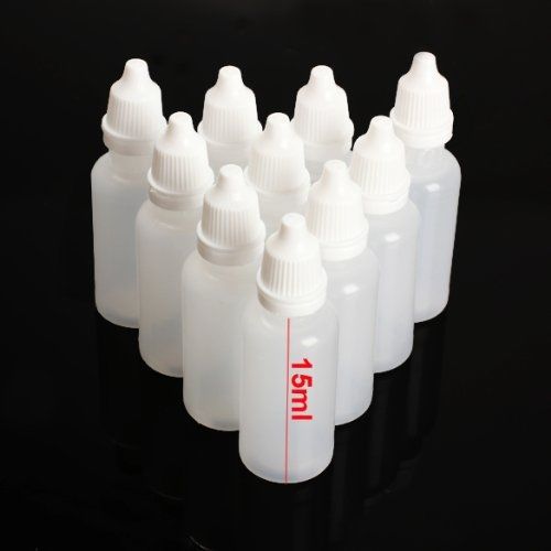 Vktech 50pcs 15ml Empty Plastic Squeezable Dropper Bottles Eye Liquid Dropper