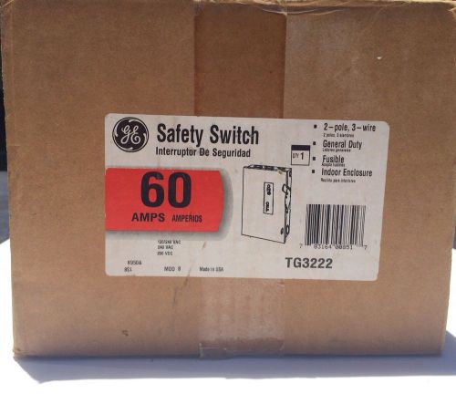 Ge tg3222 general duty safety switch 60 amp 240v new in box for sale