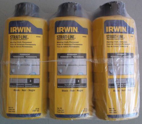 Irwin 64908 strait-line 8-oz permanent marking chalk jet black 6 pack for sale